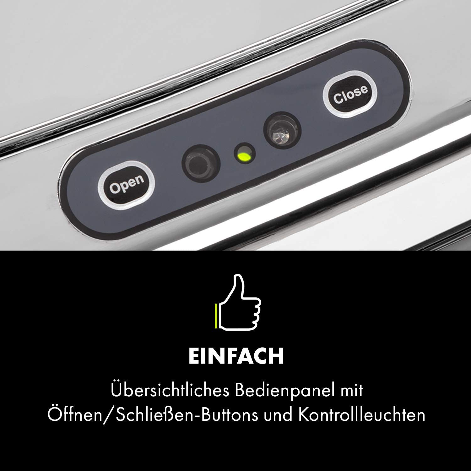30L Motion Sensor Kitchen Bin Chrome Touchless Soft Close
