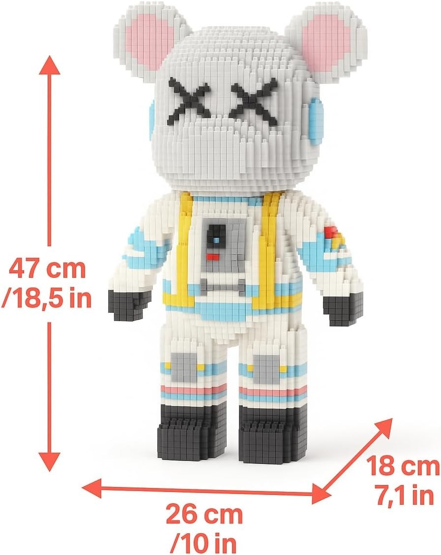 Astronaut Bear Building Blocks Toy 3688pcs 47cm Display Gift Set Kids
