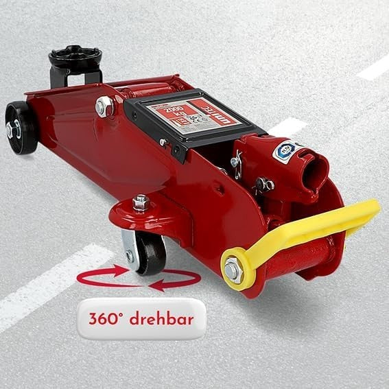 2 Ton Hydraulic Trolley Jack Heavy Duty Car Lift 135–342mm Compact Red