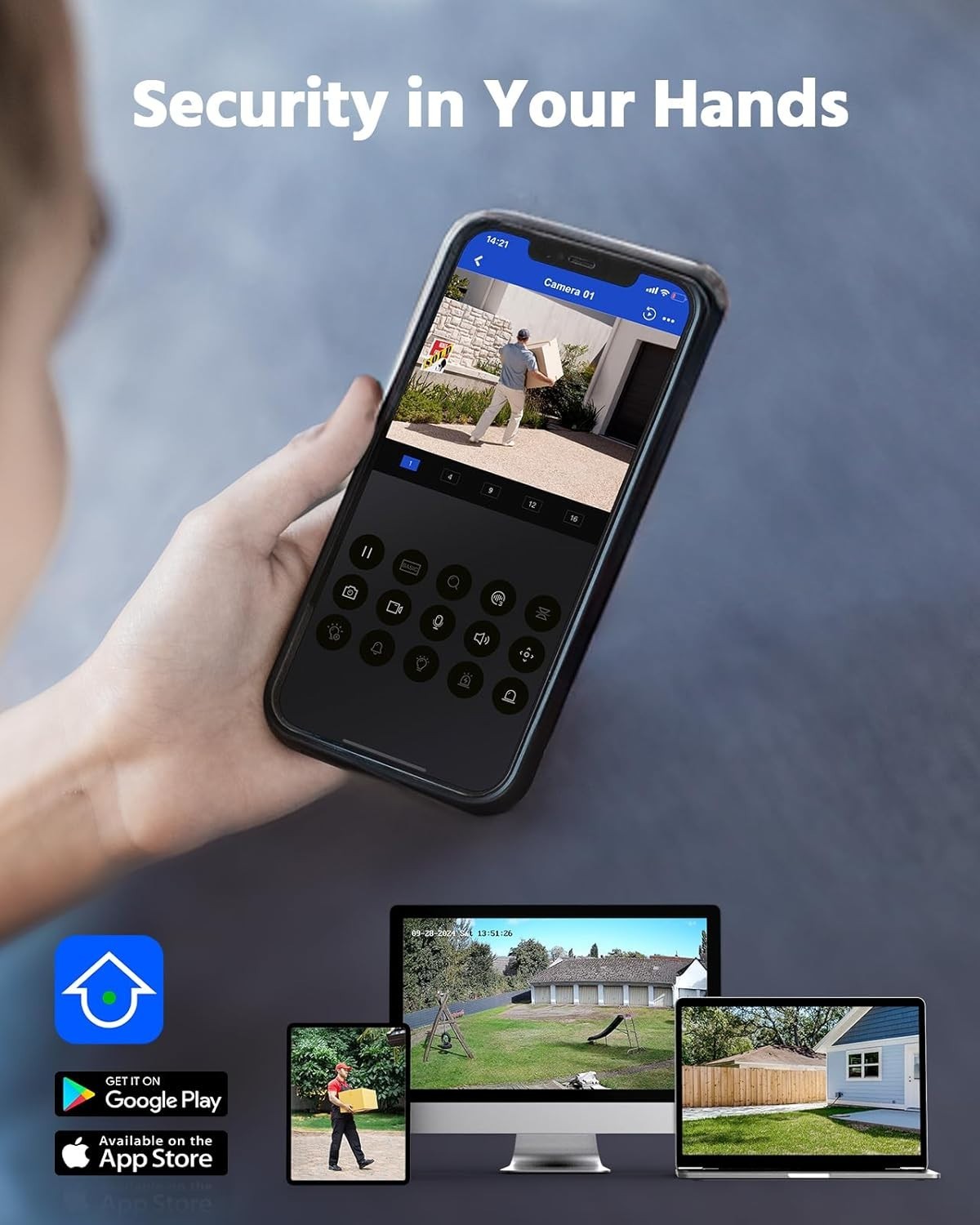 8 Camera CCTV Security System 1080P DVR 1TB HDD AI Detection