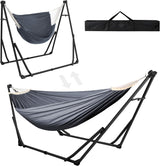Foldable Hammock with Stand Outdoor Indoor Garden Chair Bed 150kg Max