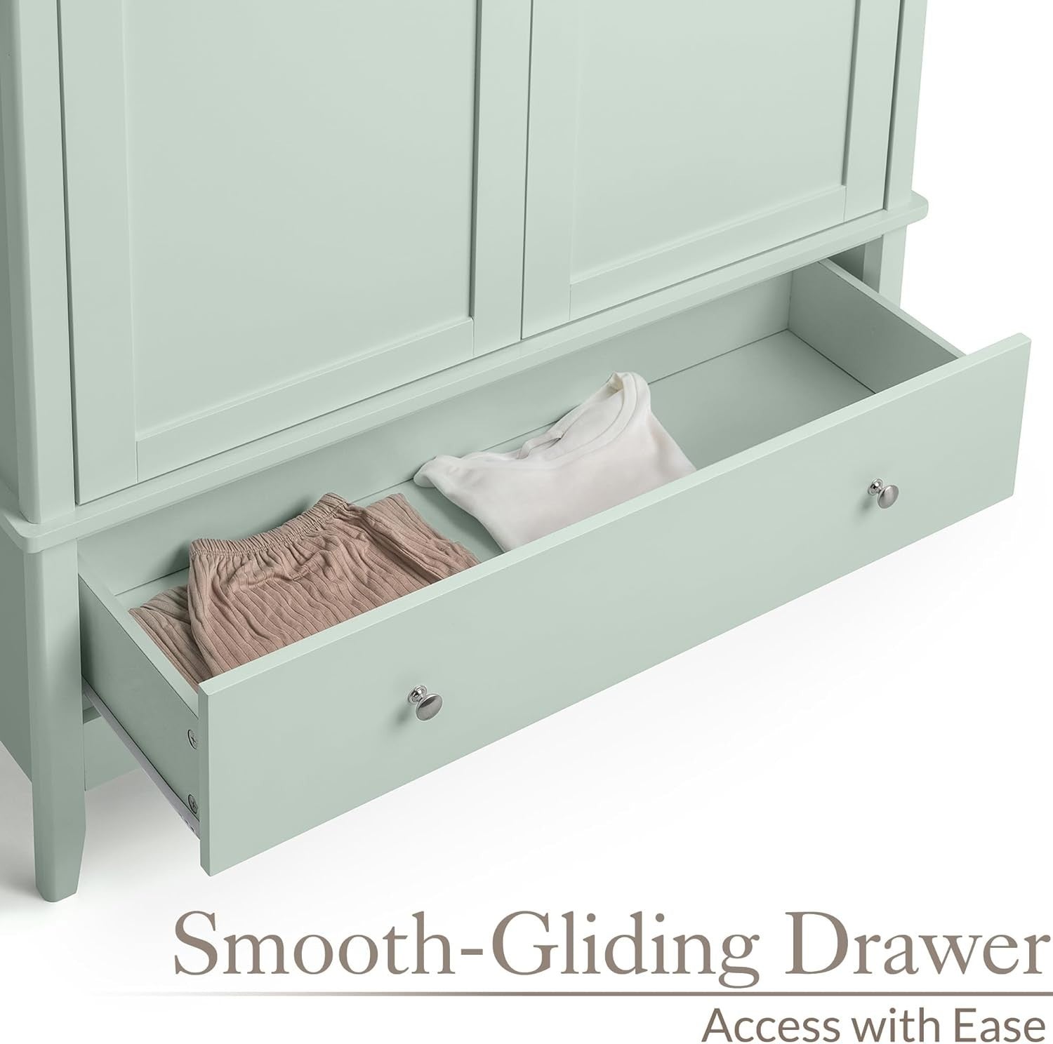 Double Wardrobe with Drawer | Soft Close Doors | Clothes Rail & Shelf Storage