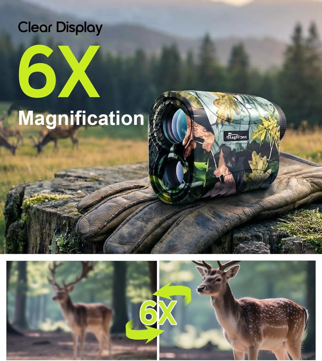 Hunting Laser Range Finder 1200Y 6X Waterproof Angle Distance