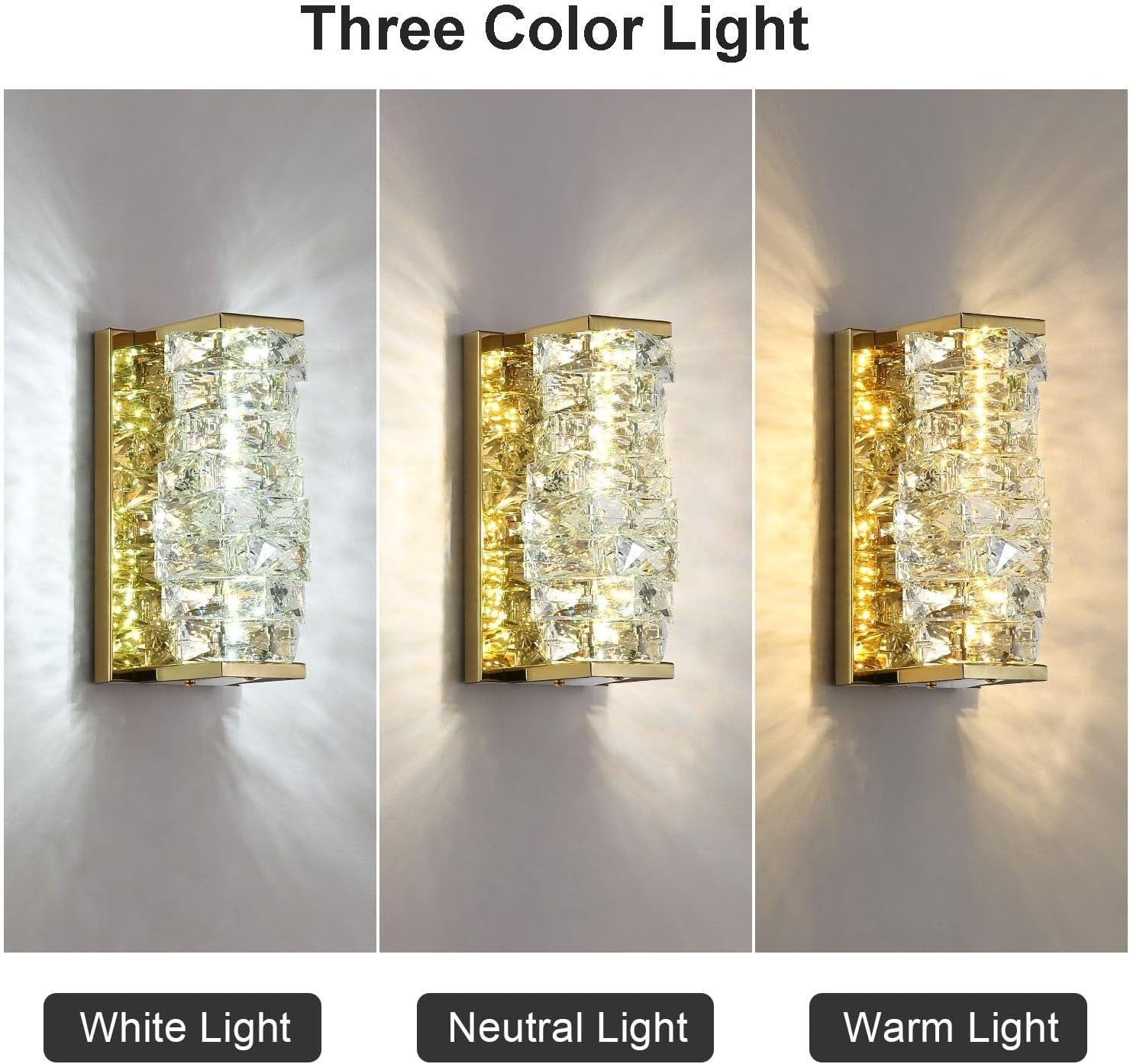 Gold Crystal Wall Light LED Sconce | Luxury Hallway Bedroom Fixture
