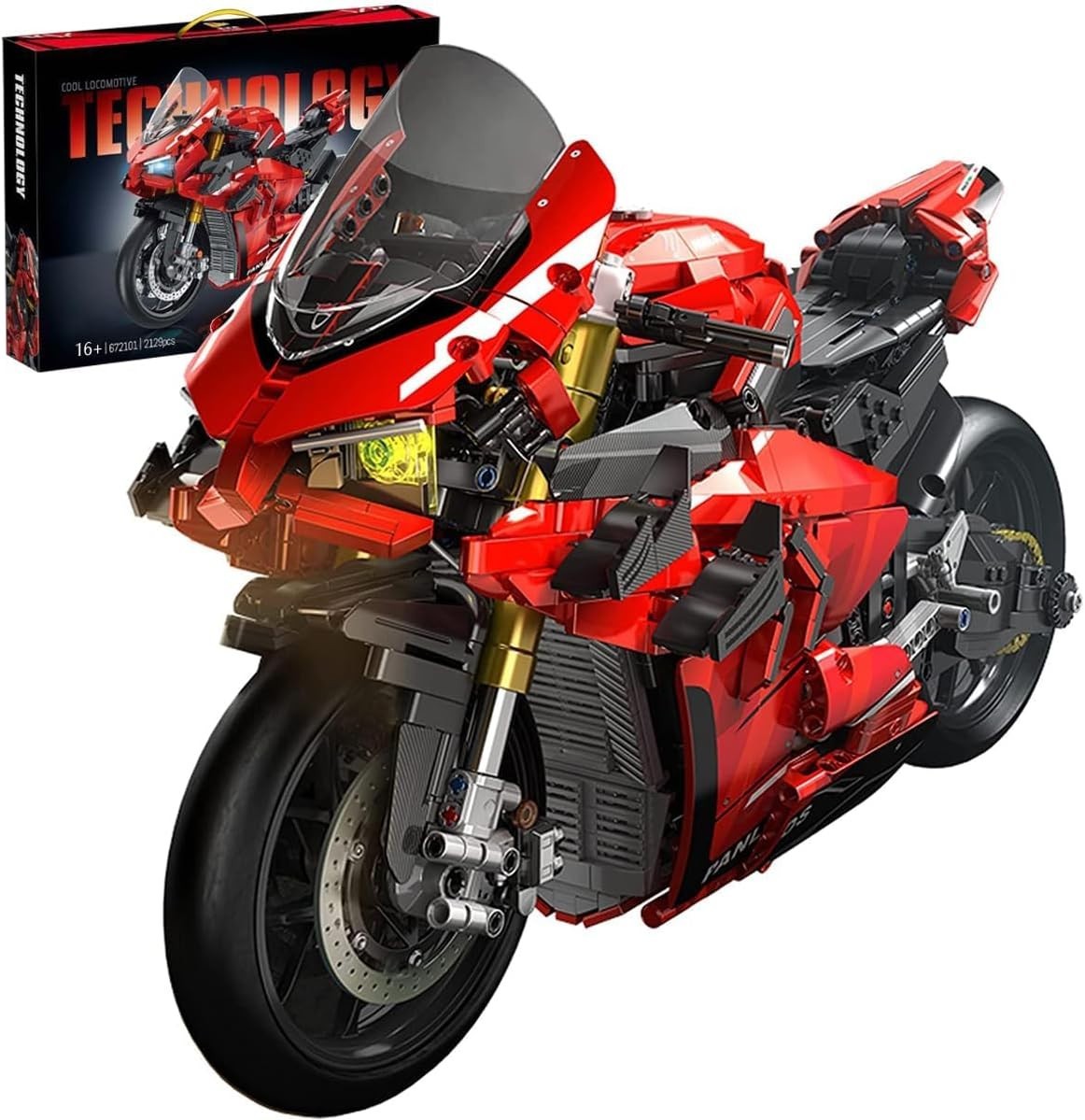 2098-Piece Ducati V4S Motorcycle Building Kit with Realistic Details