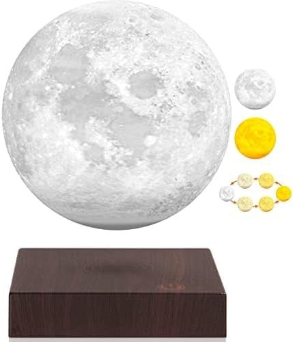 Lacquered Levitating Moon Lamp 3-Color Floating LED Light with Touch Control