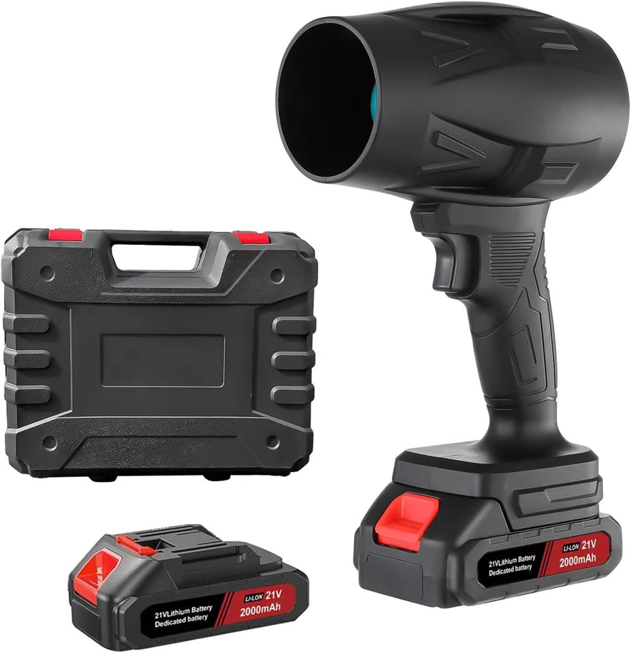 Cordless Mini Leaf Blower 130000RPM Handheld Electric Dust Cleaner 2 Batteries