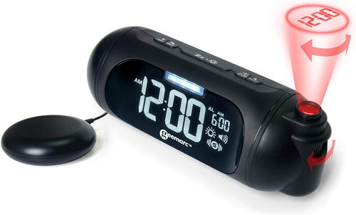 Extra Loud Alarm Clock Projector Vibrating Shaker Pad Heavy Sleepers