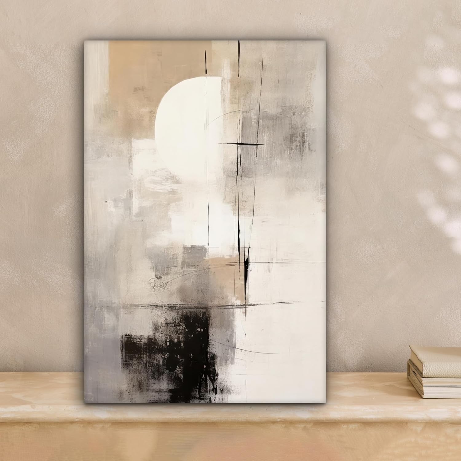 Abstract Grey Canvas Wall Art 20x30cm Modern Framed Print Decor