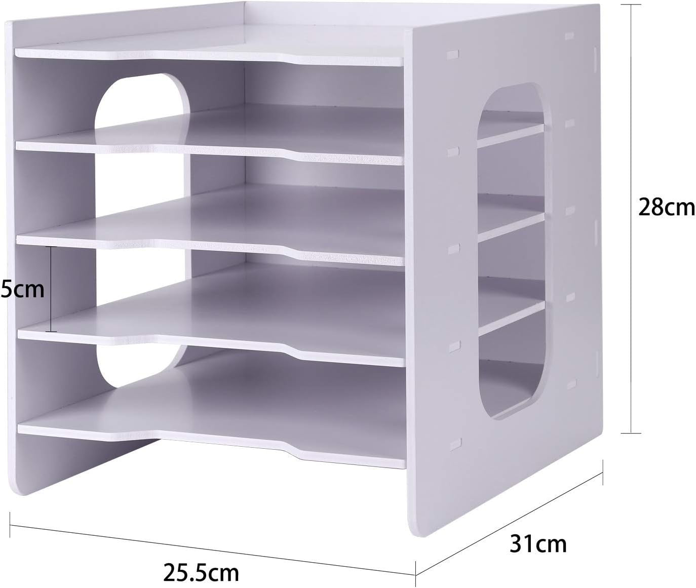 5 Tier Desk Organizer File Tray A4 Paper Storage Desktop Office Rack