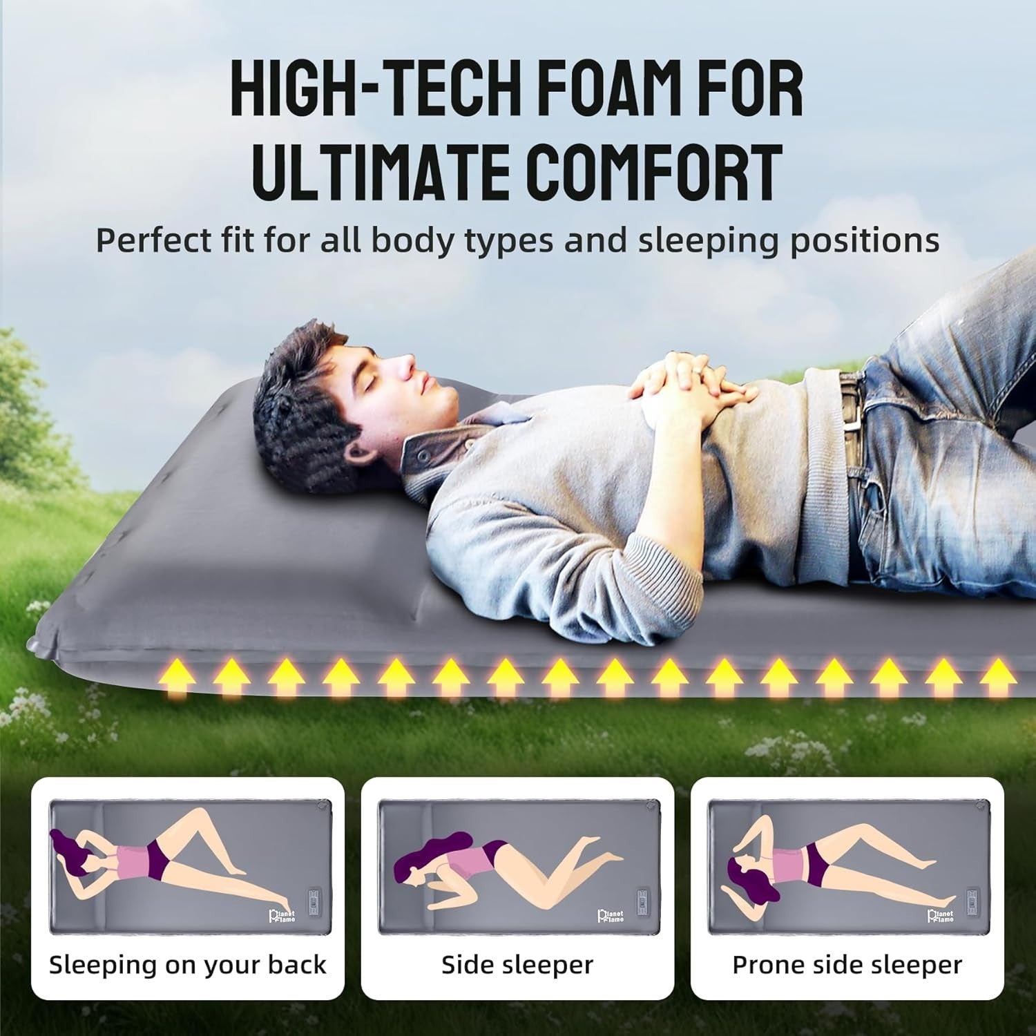 Self Inflating Camping Mat with Built-In Pump | Portable Air Mattress