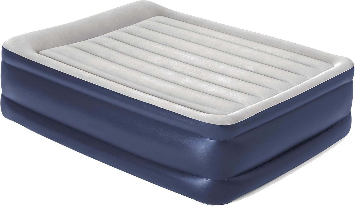 High Rise King Airbed w/ Built-In Pump & Flocked Pillow for Camping