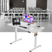 White Electric Standing Desk 120×60cm w/ Memory Panel & USB – Adjustable Table