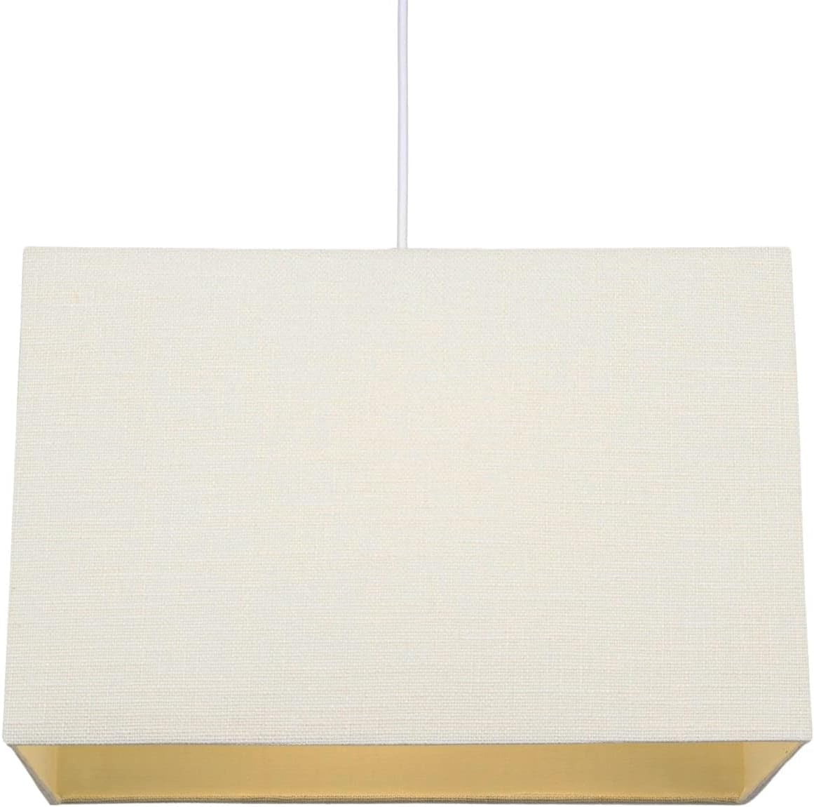 Large Rectangular Lamp Shade Cream Linen Fabric 40cm Luxury Table Floor