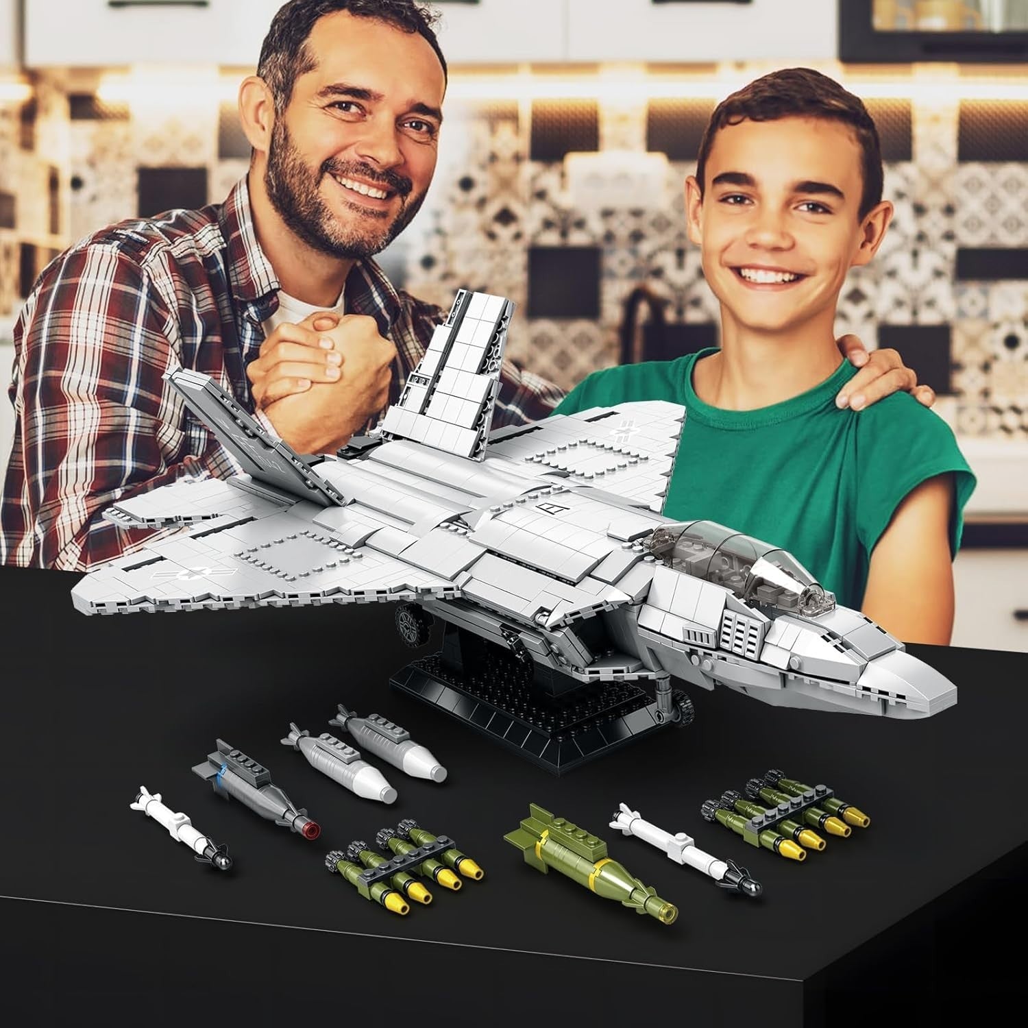 F22 Raptor Fighter Jet Building Blocks Set 1837 PCS – Military Model Toy