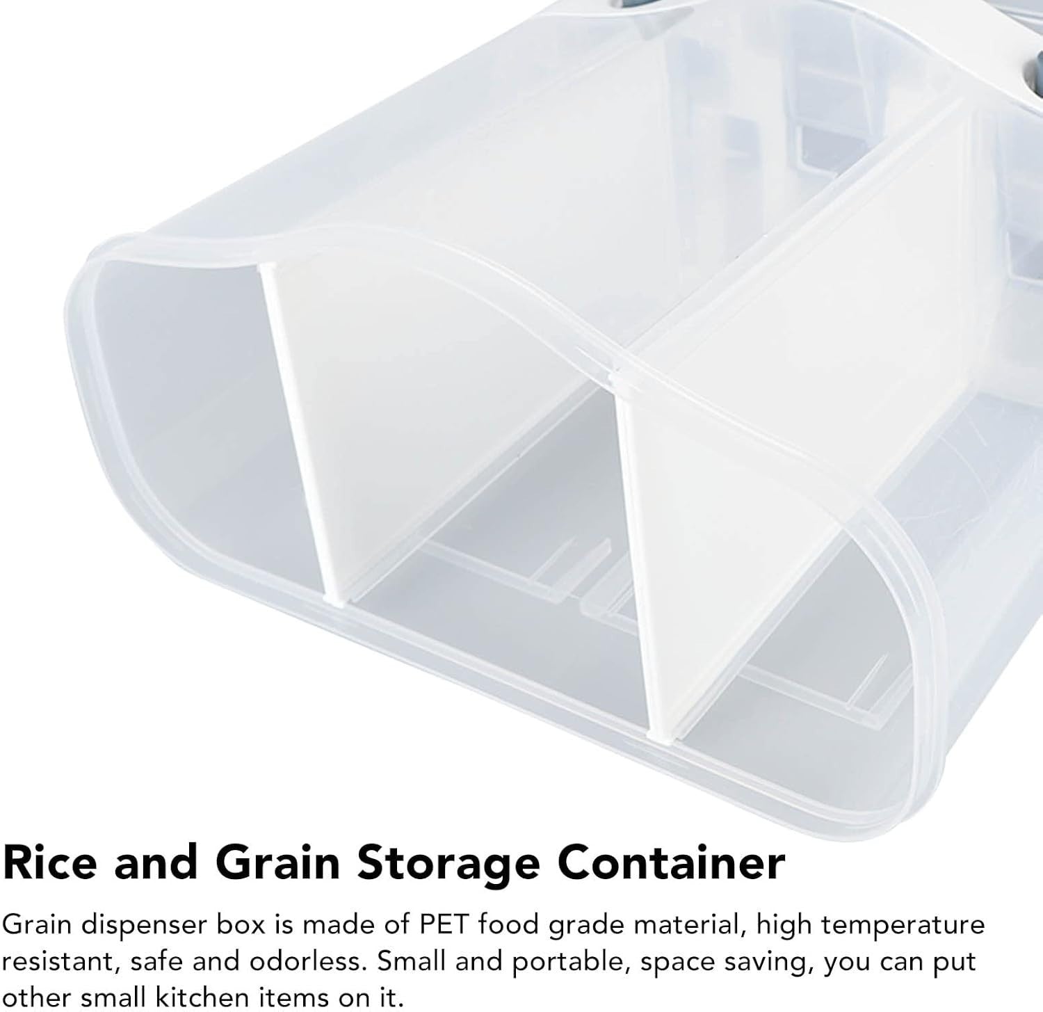 6L Triple Grain Dispenser Rice Storage Box Clear Window Food Container