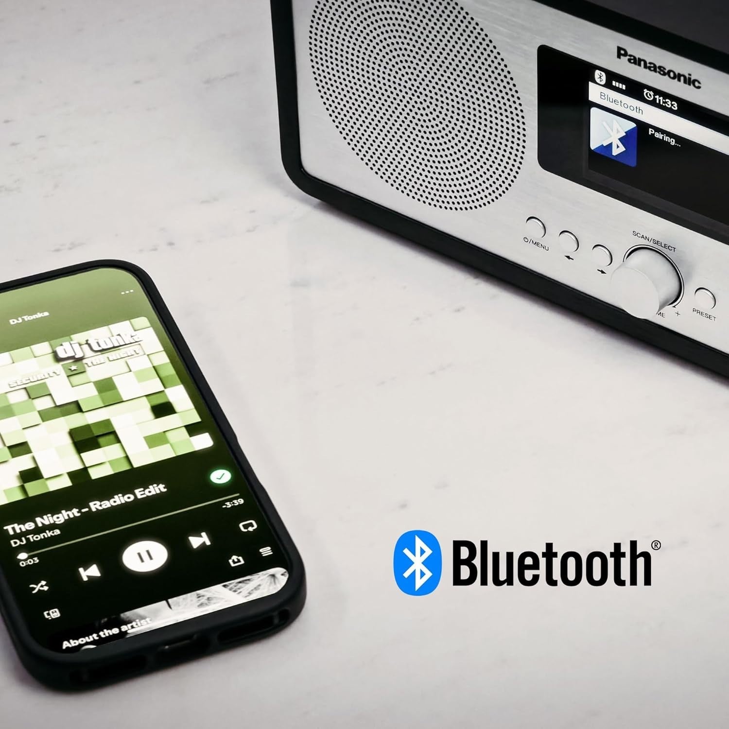 Internet DAB+/FM Radio with Bluetooth, USB Charging & Alarm