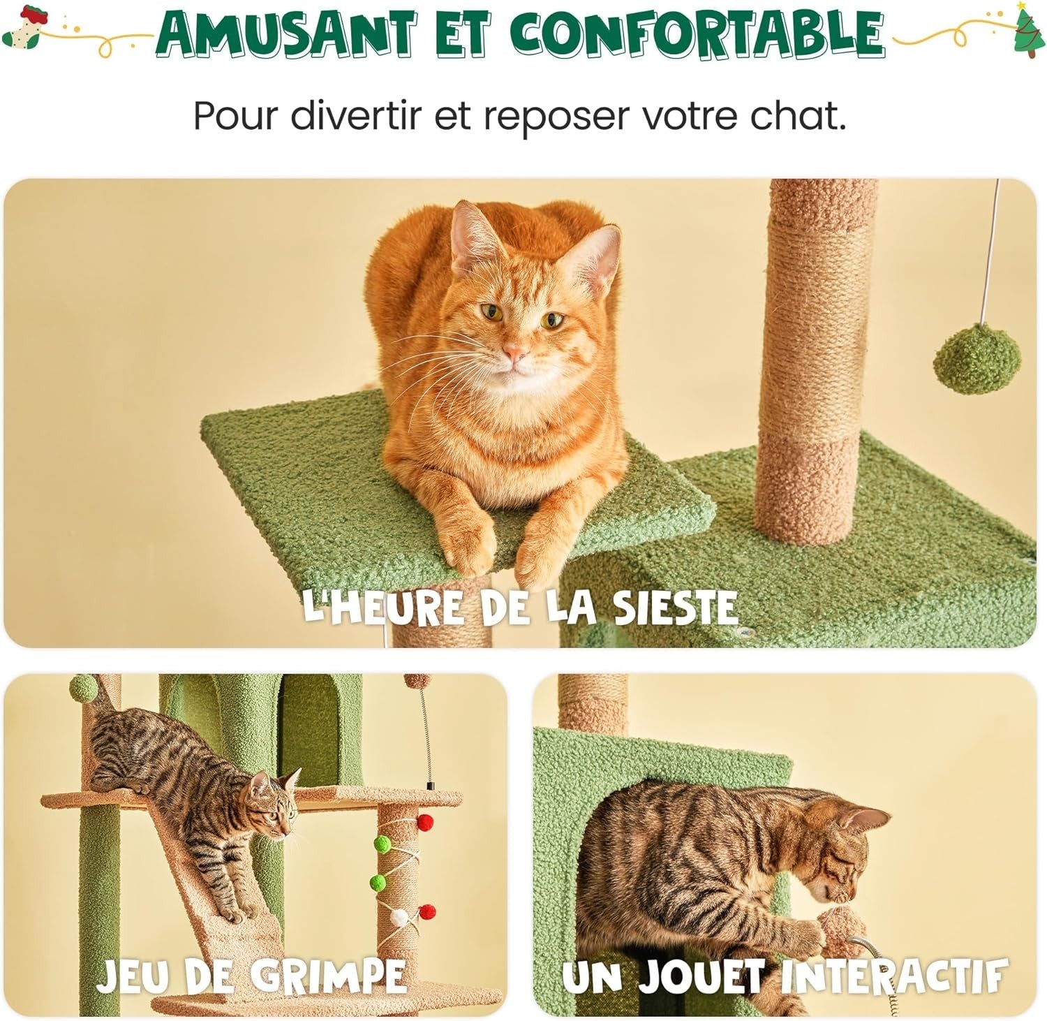 Cat Tree 163cm Tall Multi Level Tower Scratching Post Hammock Condo