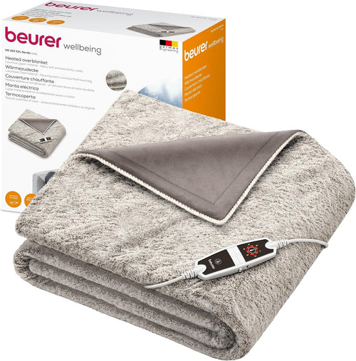 XXL Electric Heated Throw Faux Fur Fleece 6 Heat Auto Shut Off Washable