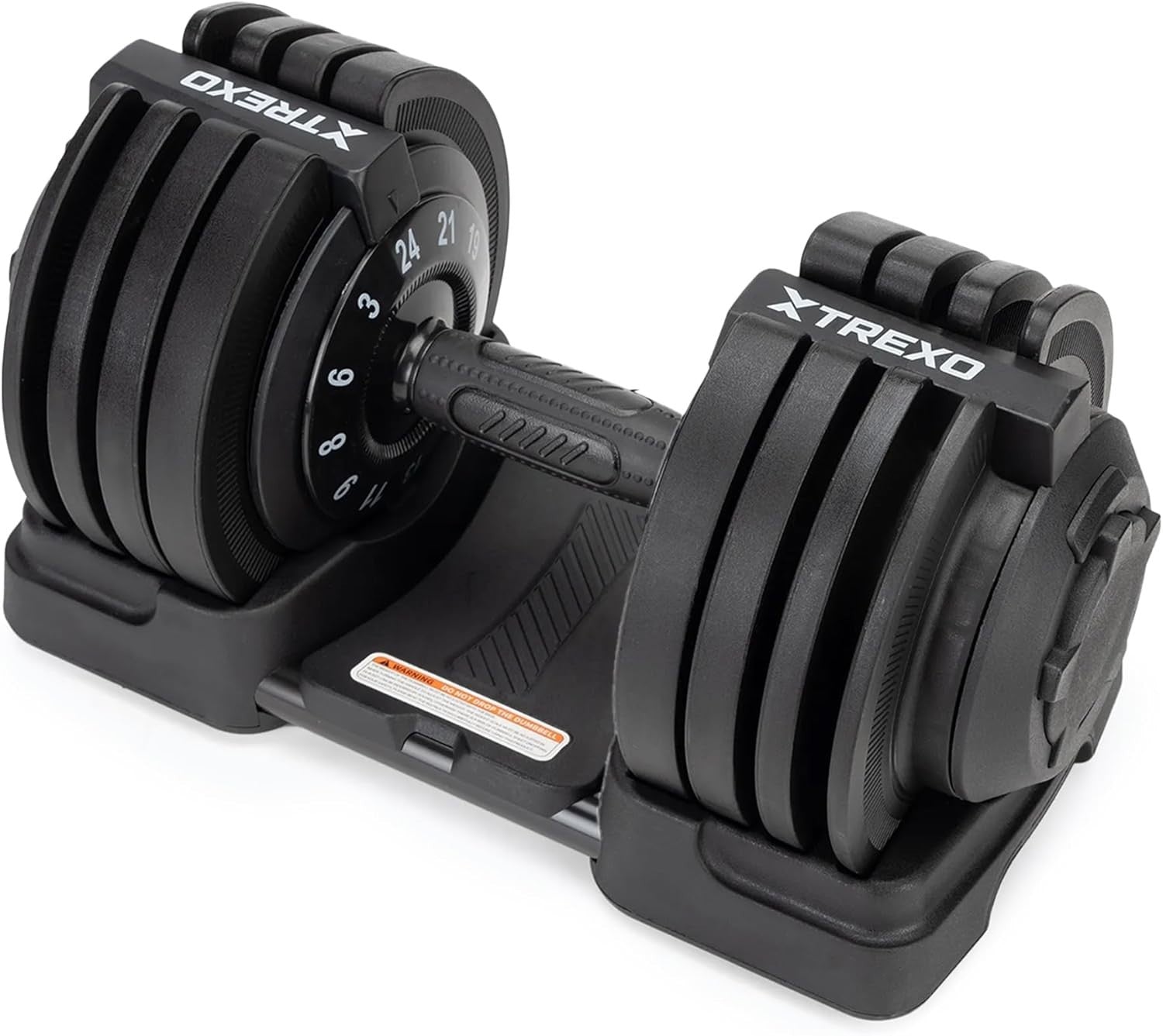 24kg Smart Adjustable Dumbbell Rotary Dial Non Slip Compact Home Gym