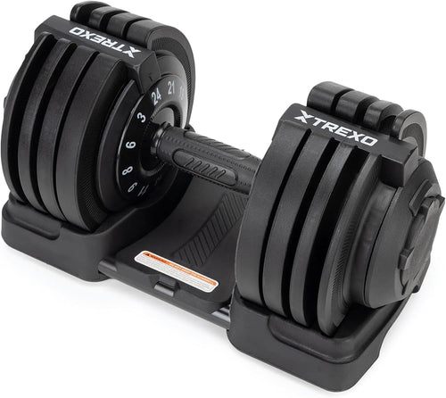 24kg Smart Adjustable Dumbbell Rotary Dial Non Slip Compact Home Gym