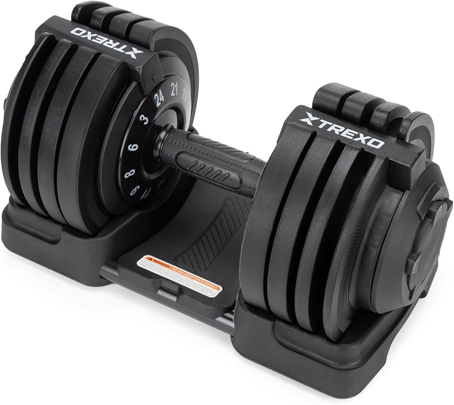 24kg Smart Adjustable Dumbbell Rotary Dial Non Slip Compact Home Gym