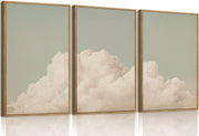 Framed Abstract Cloud Canvas Wall Art Set of 3 12x16in Decor