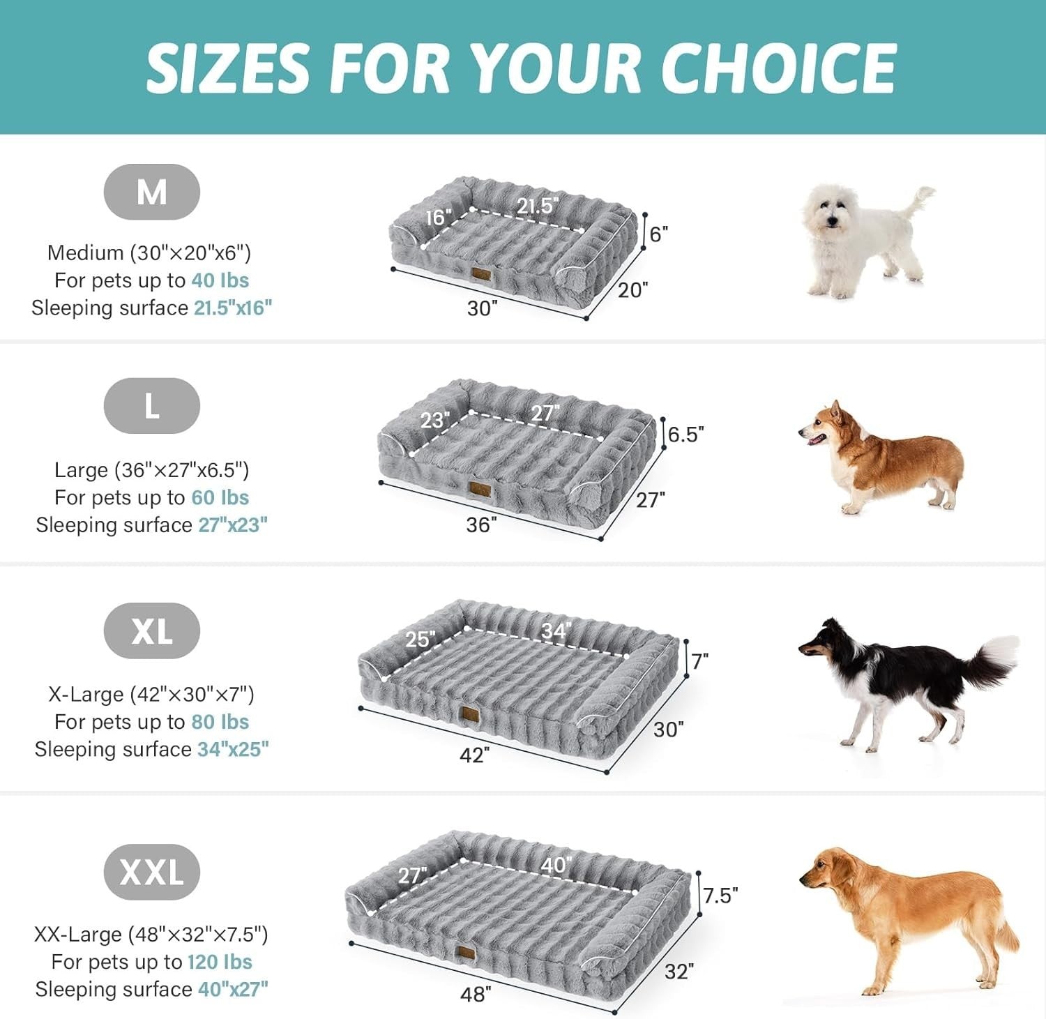 Orthopedic Large Dog Bed Sofa 91cm Foam Washable U Shape
