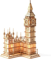 3D Wooden Big Ben Puzzle Kit Adults DIY Model Light-Up Tower Gift Set