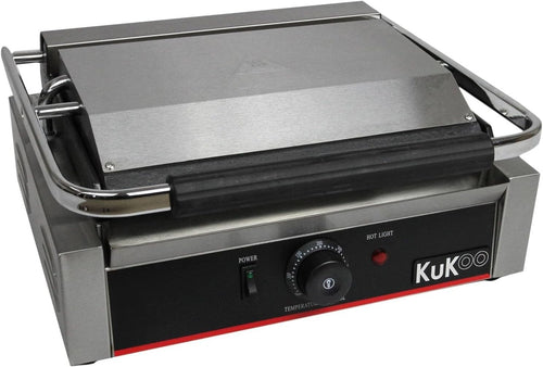 Grooved Panini Press 31x43x21.5cm Ribbed Contact Grill Sandwich Maker 2200W