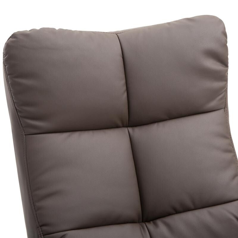 Swivel Recliner Chair & Footstool Faux Leather Lounge Set with Ottoman Storage