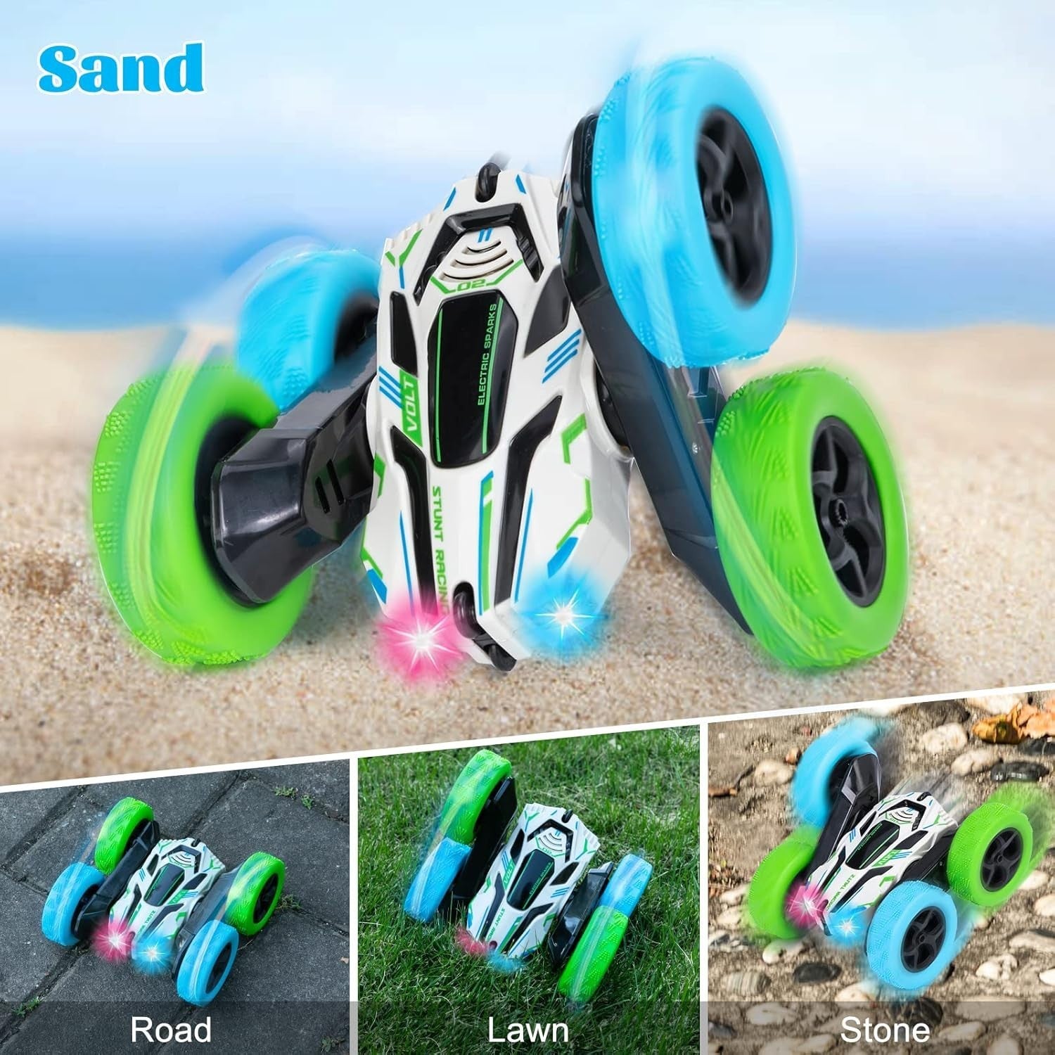 4WD RC Stunt Car 360° Flip High Speed Off-Road Toy for Kids 3–12, Rechargeable