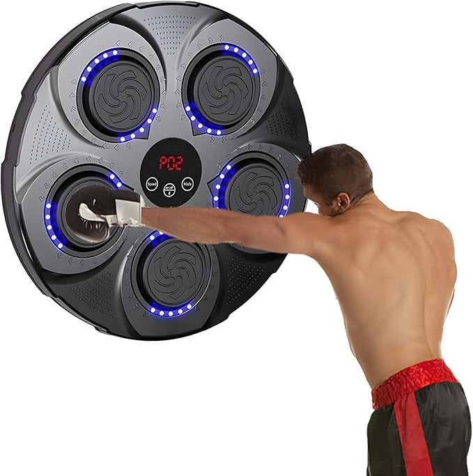 Bluetooth Music Boxing Trainer LED Punch Targets Wall Mounted Home Workout