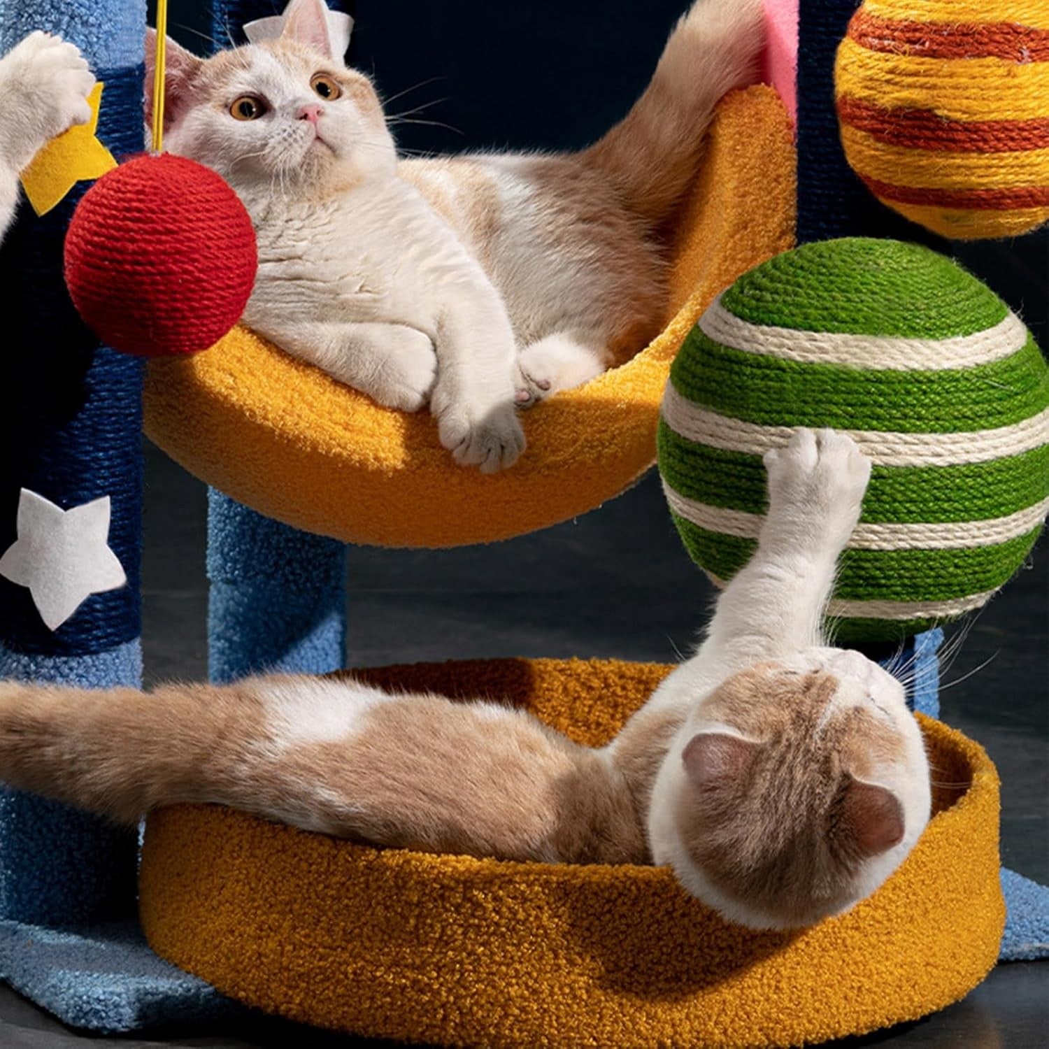 66cm Space Cat Tree Blue Moon Platform Capsule Condo Scratching Tower