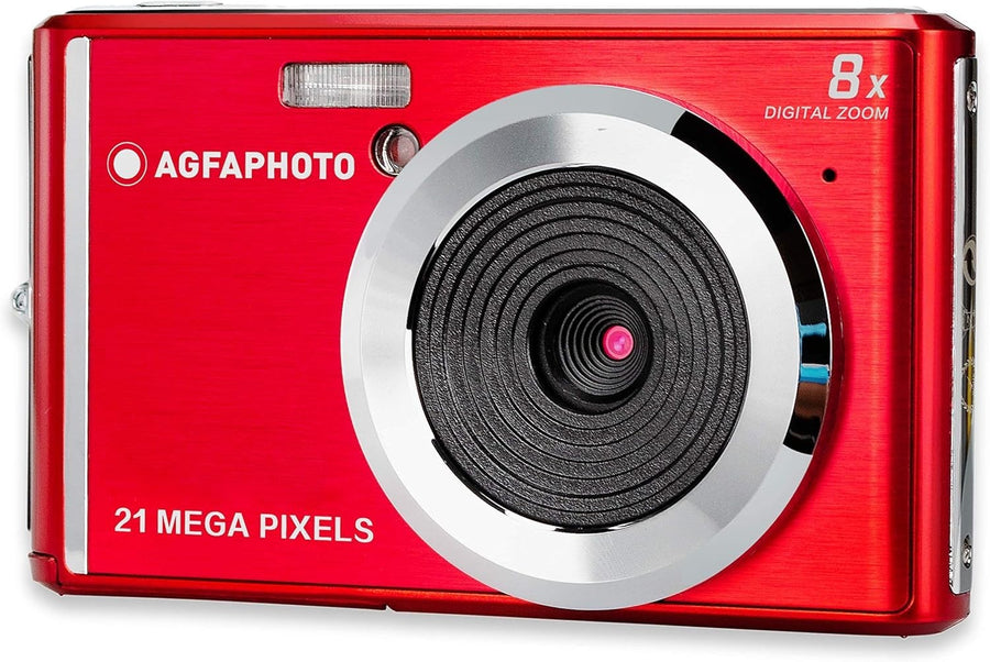 21MP Digital Compact Camera 8X Zoom HD Video LCD Screen Red