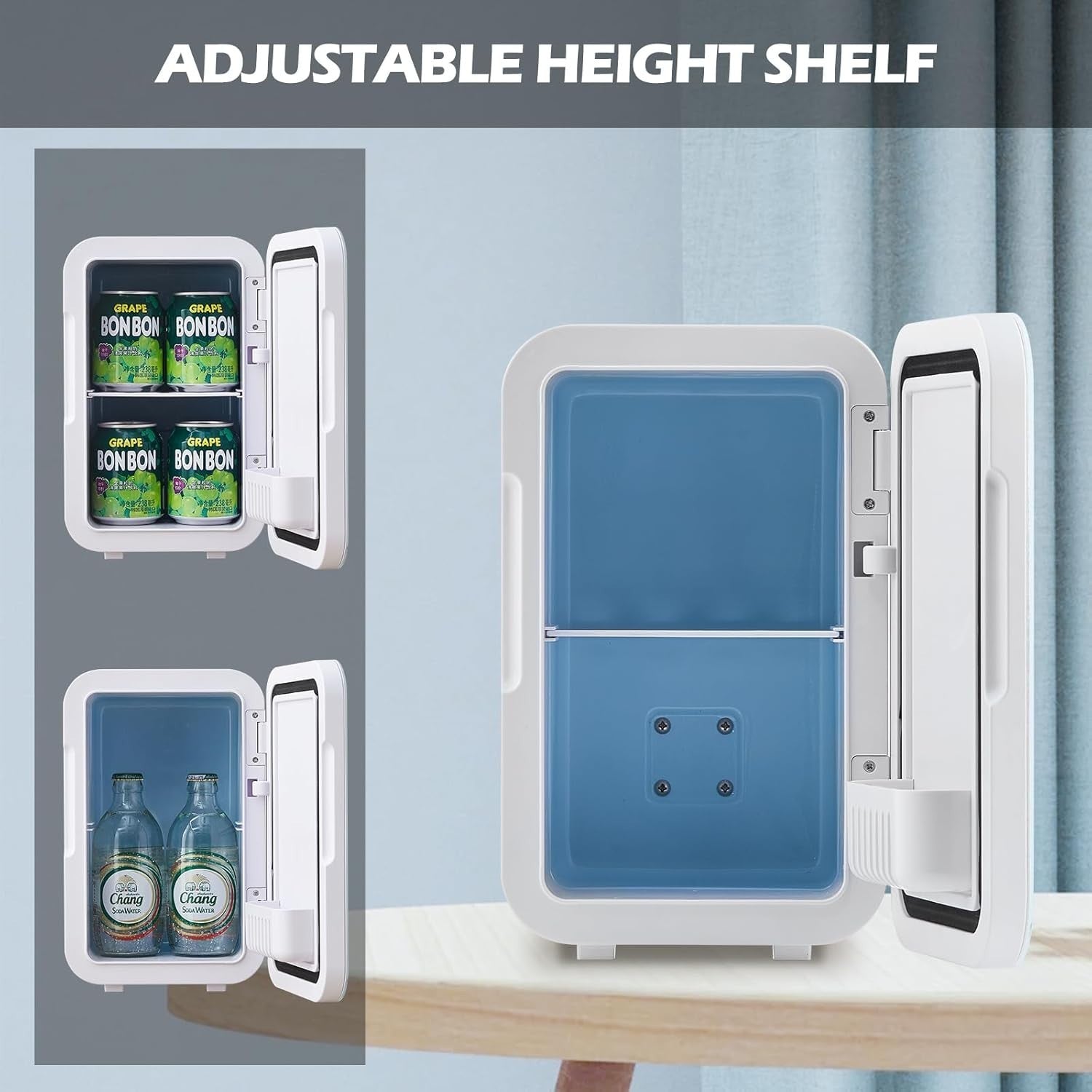 Mini Fridge 6L Portable Cooler & Warmer AC/DC Low Noise Compact White