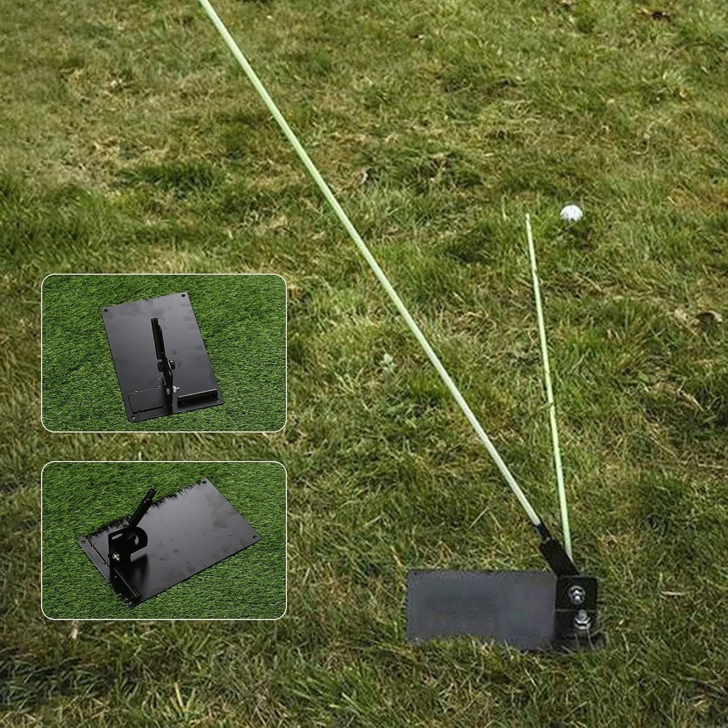 Golf Swing Trainer Alignment Stick Holder Practice Plate Set