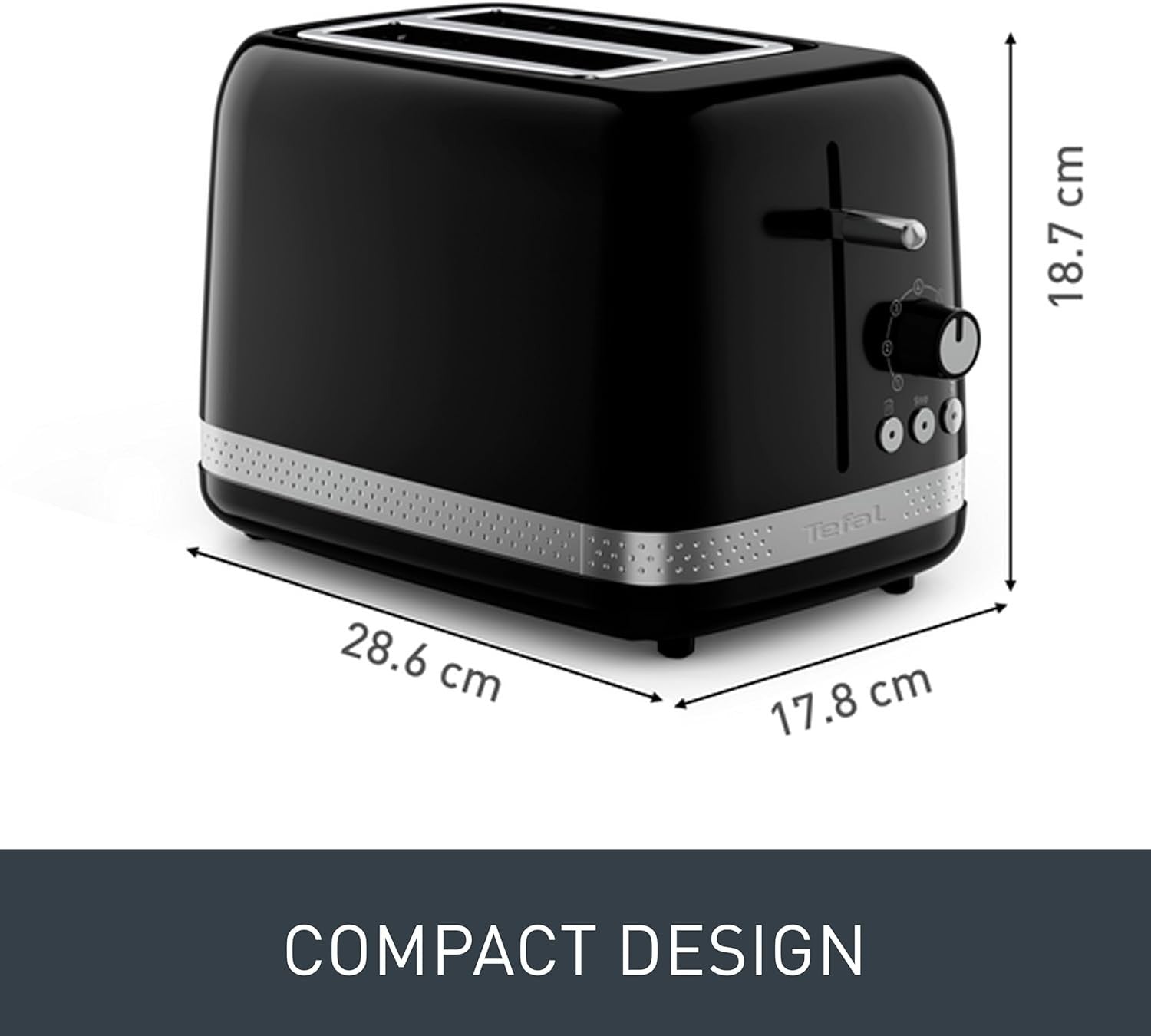 Adjustable 2-Slice Toaster with 7 Browning Levels, High-Lift, Defrost & Reheat