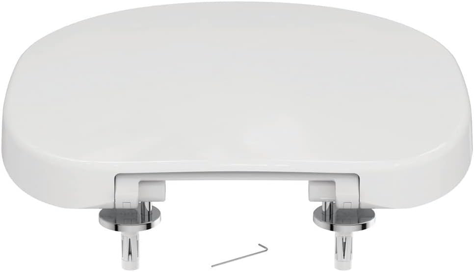 Concept Round Wrapover Toilet Seat White Gloss Soft Close Stainless Hinges