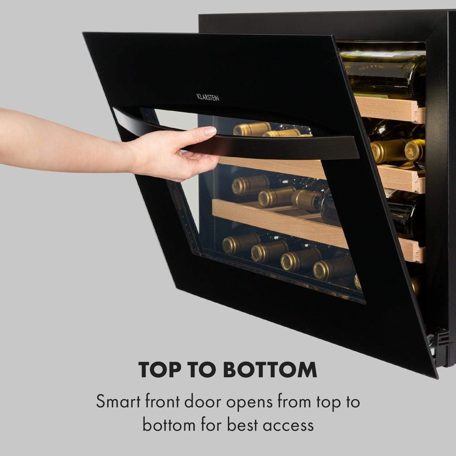 Built In Wine Cooler 51L Single Zone Glass Door Drinks Fridge 24 Bottles