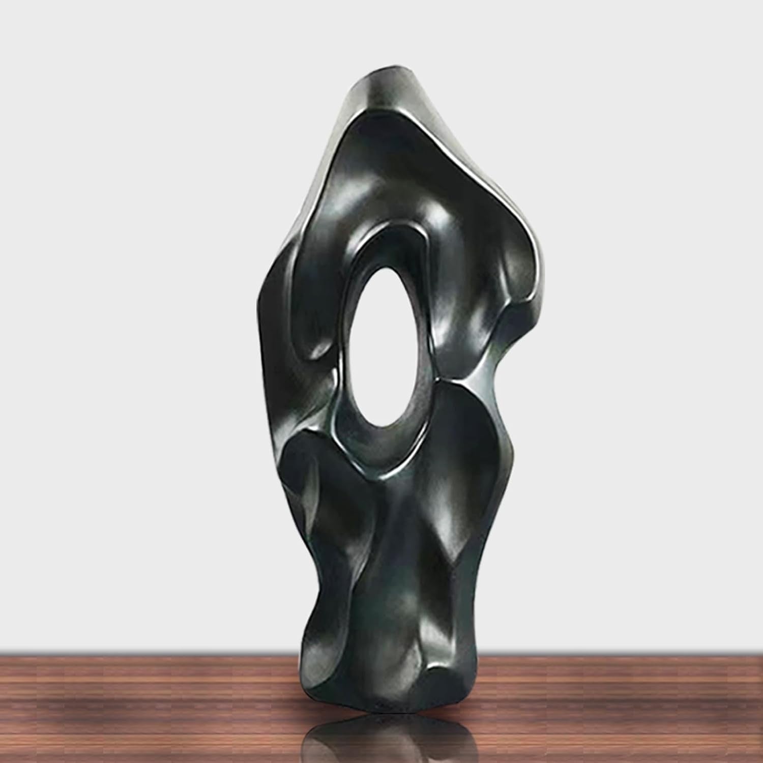Modern Abstract Black Ceramic Floor Vase Tall Sculptural Home Decor