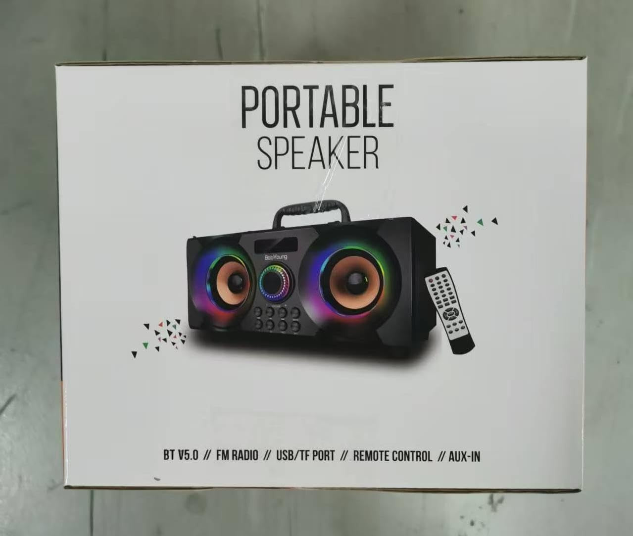 80W Portable Bluetooth Speaker Subwoofer Bass LED Lights FM MP3 USB AUX