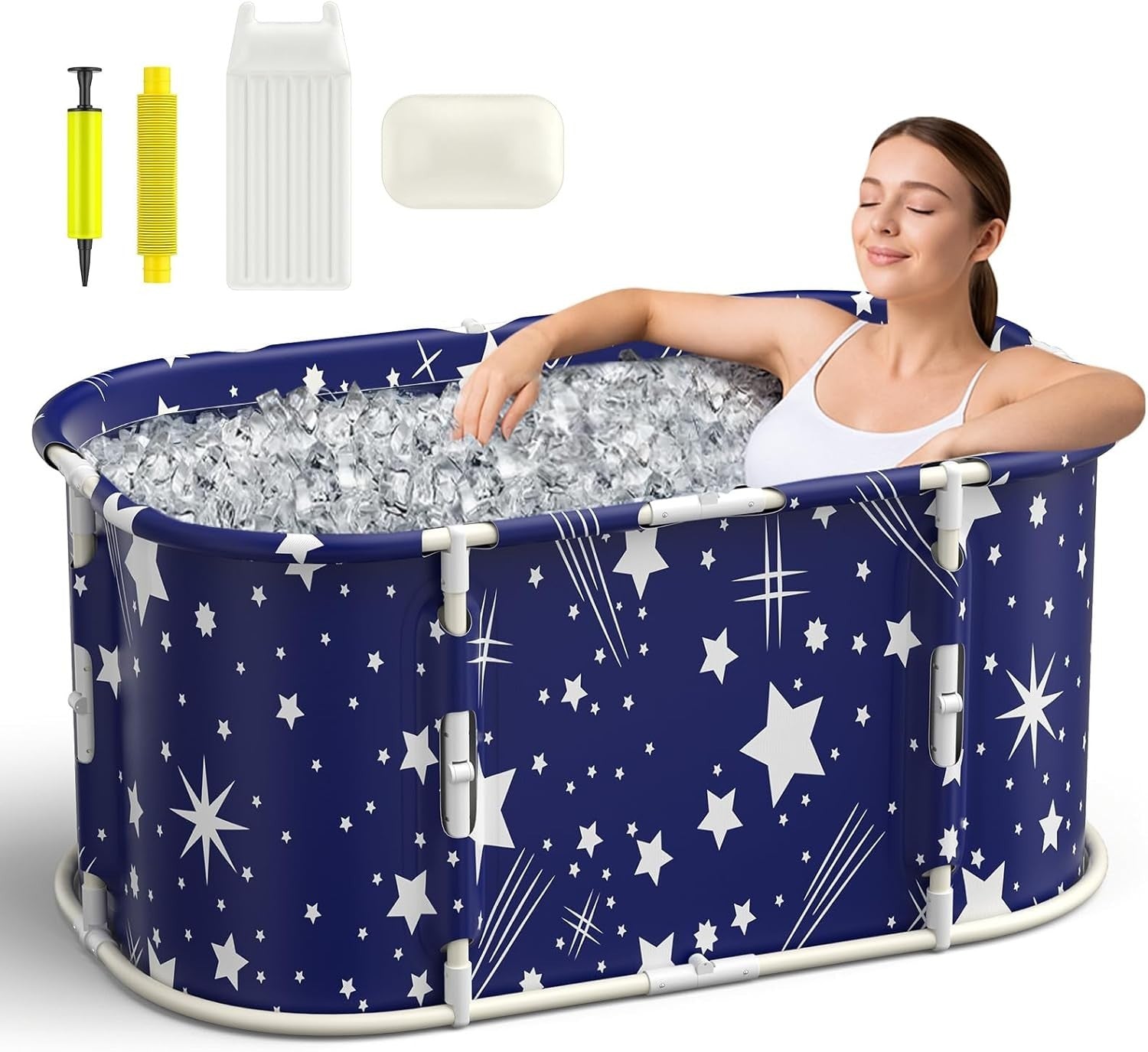 Extra-Large Portable Foldable Bathtub for Adults Spa Hot & Ice Baths