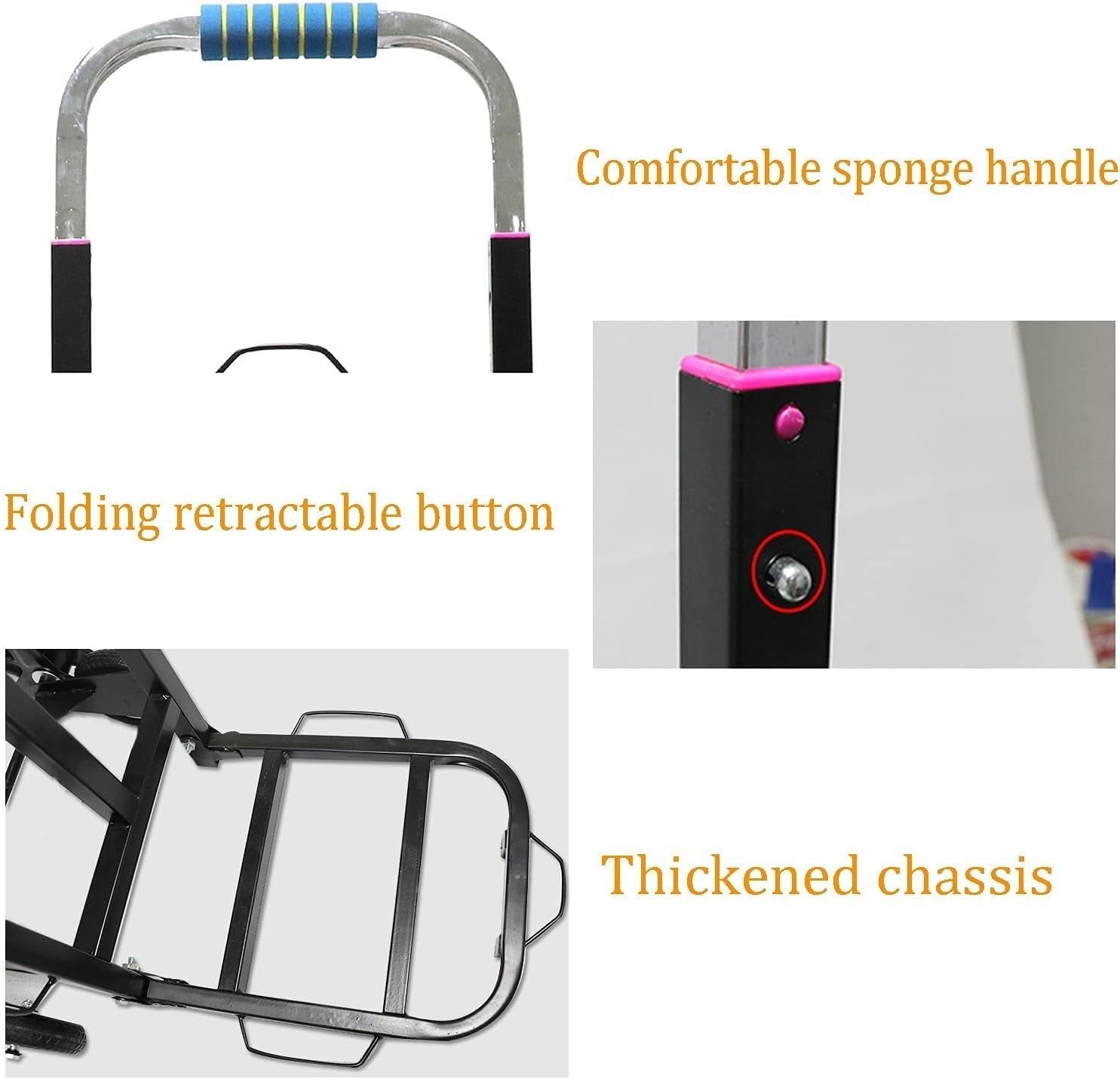 Stair Climbing Hand Truck 100kg Folding 6 Wheel Portable Trolley