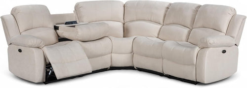 Electric Recliner 5-Seater L Shaped Corner Sofa with USB & Cupholders