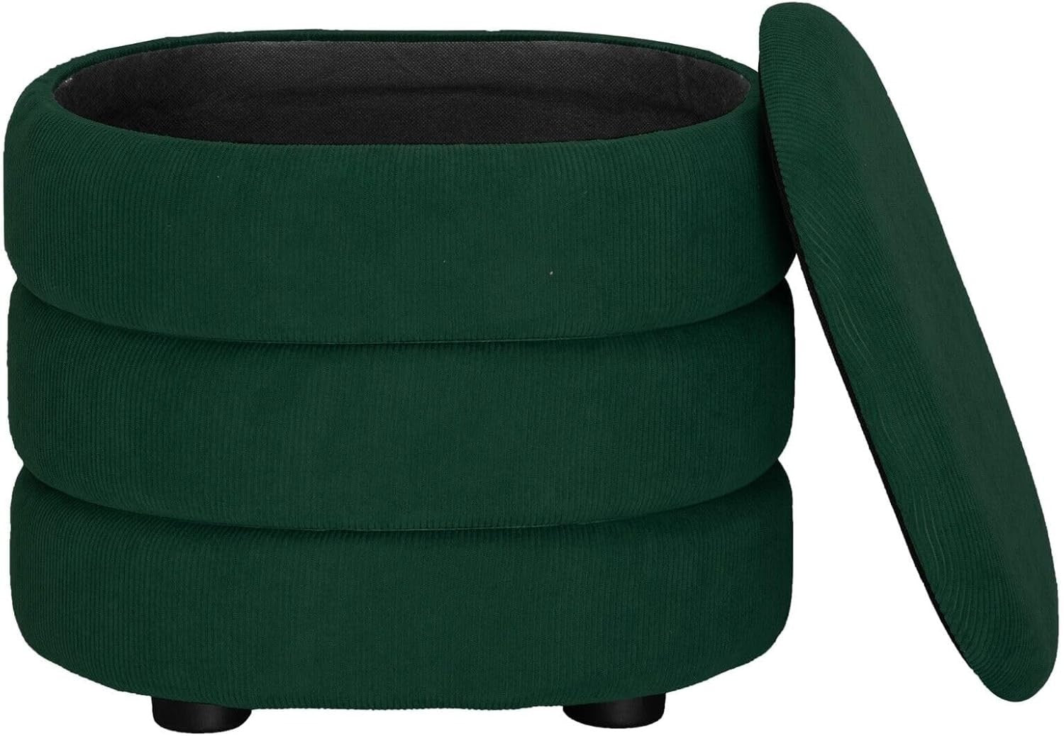 Green Velvet Oval Storage Ottoman Pouffe Footstool Dressing Stool