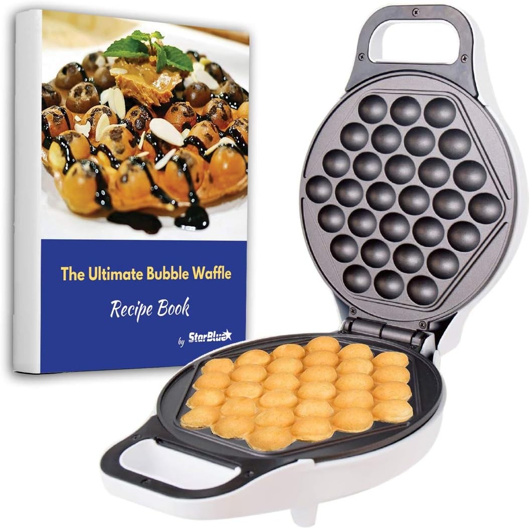 Hong Kong Bubble Waffle Maker Non Stick 640W UK Plug White
