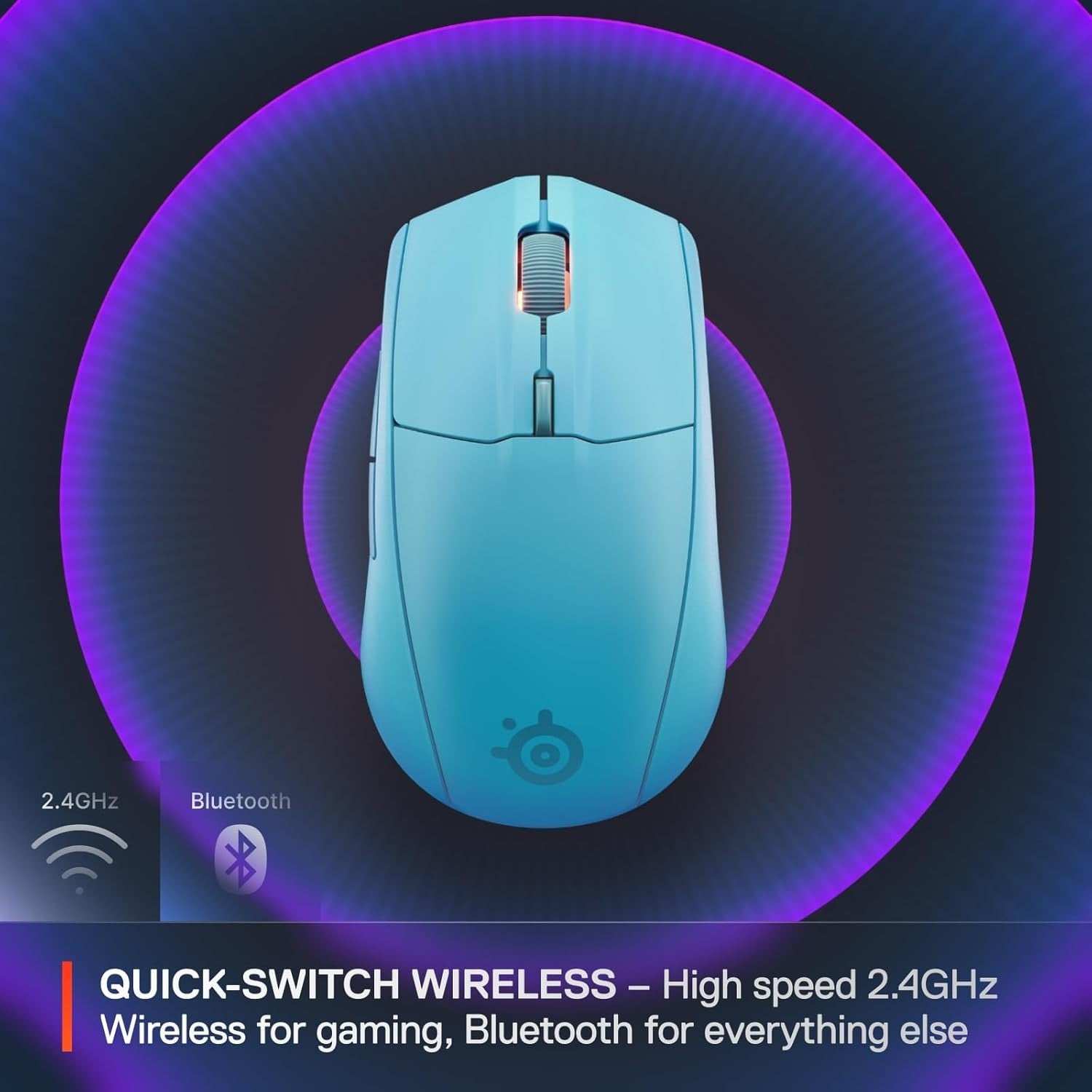 Wireless Gaming Mouse 18000 DPI Bluetooth 2.4GHz 60M Click Aqua
