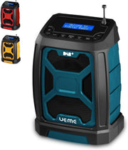 Rugged DAB+ FM Site Radio Bluetooth 6000mAh USB Rechargeable Blue
