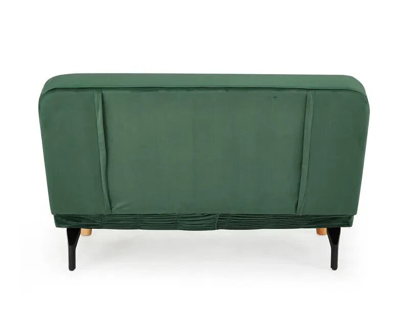 Green Velvet Double Sofa Bed Futon 2 Seater Clic Clac Guest Sleeper